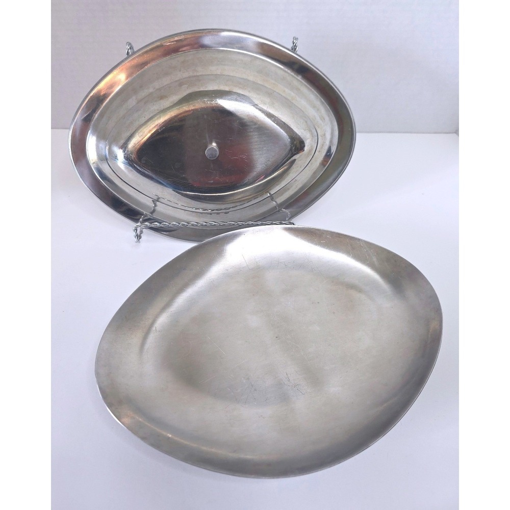 MCM Orchids‎ of Hawaii Stainless Steel Serving Dish with Lid Japan Vintage Tiki